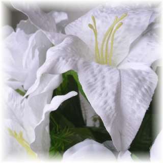 WHITE Silk Floral Arrangement Wedding Centerpiece  