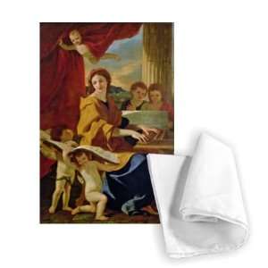 St. Cecilia (oil on canvas) by Nicolas   Tea Towel 100% Cotton 