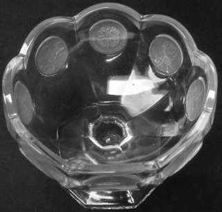 Vintage Fostoria GlassClear Crystal Coin Pattern Jelly Compote  