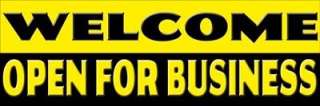 New Open for Business Banner Sign 2 x 6 Outdoor  