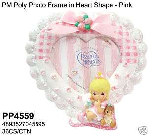 Precious Moments Heart Shape Baby Photo Frame Girl Pink  