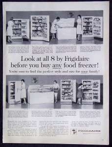Vintage Magazine Print Ad Frigidaire Food Freezers  