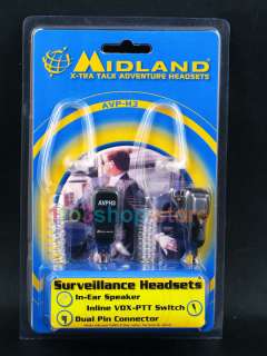 U33 Midland AVPH3 AVP H3 Surveillance Headsets 4 Radios 046014298637 