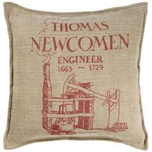 Thomas Newcomen 18 Square Beige Throw Pillow