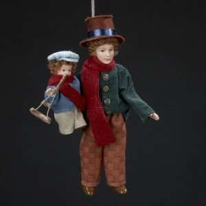    6 PORCELAIN BOB CRATCHIT HOLDING TINY TIM.