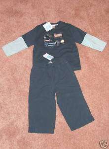 NWT JANIE & JACK Vintage Wheels Go Cart Top/Pants~12 18  