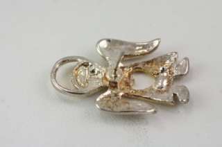   Costume Jewelry Silver & Gold Tone Angel Brooch Pin Earring Set  