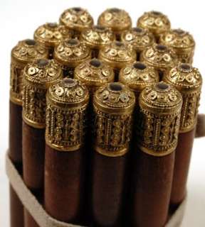 RUSSIAN ARMY COSSACK GOLD GAZIRI CARTRIDGES SET OF 18  