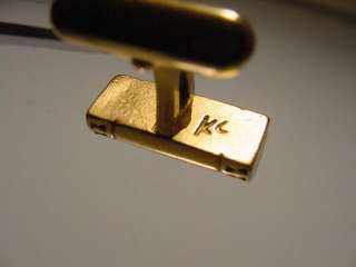 Vintage Understated Gold Tone Pivot Cufflinks stamped KC  