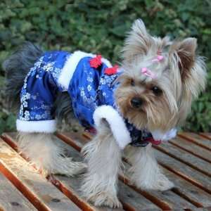  New   Cute Dogs Clothing New Years Festival Costume Blue 