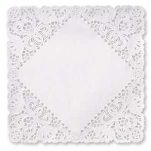  Square Lace Paper 10 inch Doilies, White