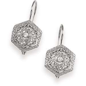  Round Filigree Lever Back Earring 