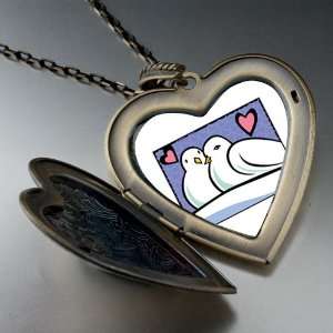   Turtle Doves Photo Storybook Large Pendant Necklace Pugster Jewelry