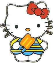 HELLO KITTY EATING A POPSICLE CLOG SHOE CHARMS  
