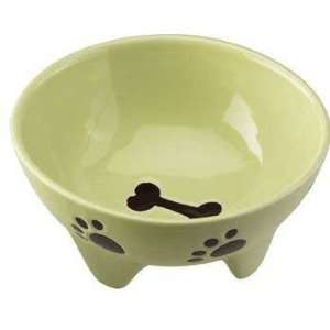   Footed Dog Dish Green 7 (Catalog Category Dog / Dog Dishes Bowls