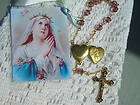 Vintage Rosary Pearlized Beads IHS Crucifix Enamel Heart Center V Fine 