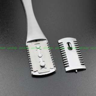 Silver Barber Trimmer Comb Thinning Straight RAZOR Shaving Hair Cut 1 