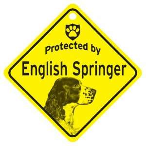  English Springer Protected By Dog Sign and caution Gift 