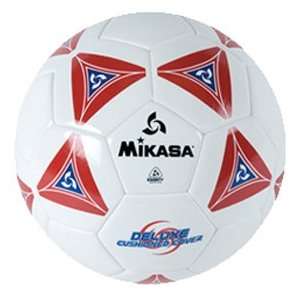   Deluxe Cushioned Cover Soccer Balls WHITE/RED 5