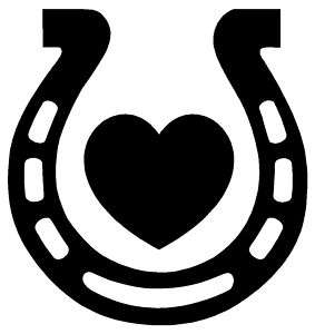 Horse Shoe & Heart Sticker Horseshoe Love Horses Decal  