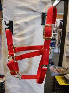 weaver adjustable red nylon halter horse tack  
