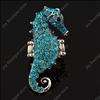   alloy with platinum plated or gold plated ring inner girth sea horse