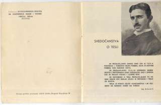 TESLA * Testimonials about Tesla, VERY RARE book from 1956  