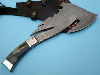 CUSTOM HANDMADE DAMASCUS STEEL HUNTING KNIFE/AXE  