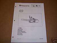 b1404) Husqvarna Chain Saw Parts Manual Model 49  