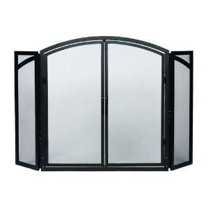   Adams Fireplace Accessories Black Arched Front Fireplace Door Screen