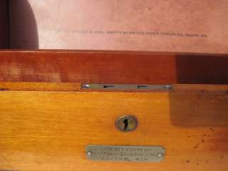 Old Vintage Antique 1888 Smiths Office Co Dovetailed Wood Desk File 