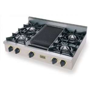 TTN 036 7S 36 Pro Style Gas Cooktop with 4 Open Burners Vari Flame 