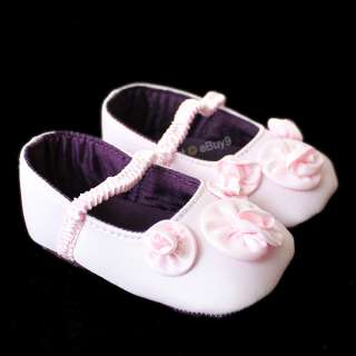 NEW Fashion Toddler Baby Girl Princess White Flower Dance Shoes Size 