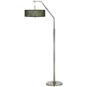  Pixel City Giclee Shade Arc Floor Lamp