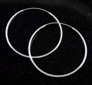   55mm Endless Hoop Earrings Round 925 Italy Italian Jewelry  