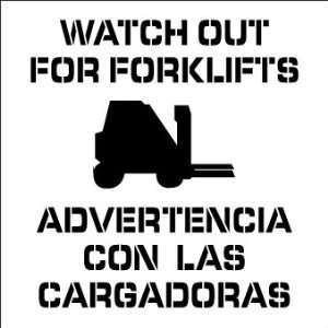    STENCILS WARNING LOOK OUT FOR FORKLIFTS BILINGUAL