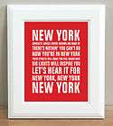 Jay Z Alicia Keys New York State of Mind RED Lyrics Typography Art 