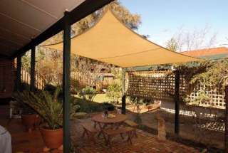 Coolaroo Square Shade Sail 11 Feet 10 Inches with Hardware Kit, Desert 