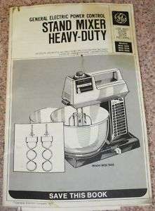 1975 GE Stand Mixer Manual # M59/3559 M56/3556 M55/3555  