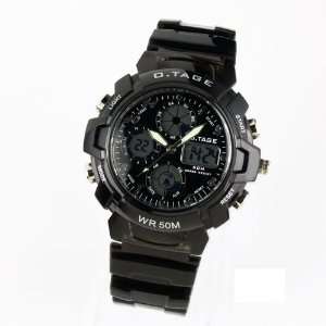   ESS Mens Black Multi Functional Dual Dial Sport Watch WS047 Watches