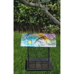  Square bird feeder with glass dome, Dragonflies Patio 