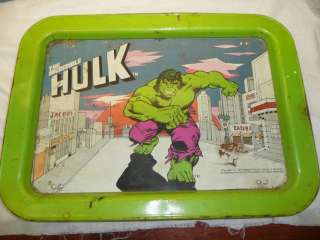   Metal 1979 Hulk TV Dinner Lunch Tray Lap Desk Marvel Comics DC  