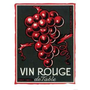  Vin Rouge De Table Wine Label   Europe Premium Poster 