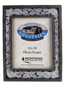 Montana Silversmiths Silver Tooled Leather 8x10 Frame  