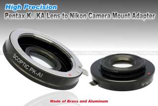 Pentax K / KA lens to Nikon Camera Mount Adapter