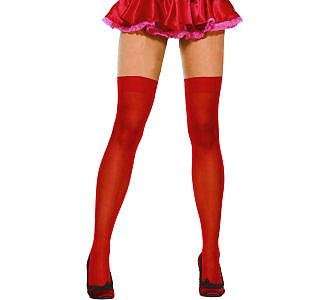  RED Opaque Nylon Thigh Highs Adult Halloween Outfit   One 