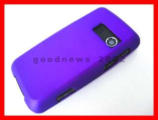 for LG Rumor Touch LN510   Purple Rubberized Snap on Hard Case Phone 