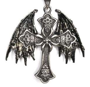 Wing Cross Gothic Necklace Demon Angel Evil Bat Vampire  