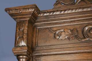 Victorian Period Antique Oak Carved Hunt Cupboard Cabinet Hunting 