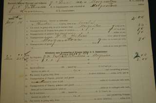 1886 United States   North Carolina   Marshal Expense Report   Lot of 